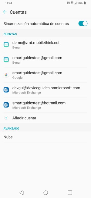 Seleccione su cuenta Google