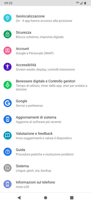 Scorri e seleziona Aggiornamenti di sistema