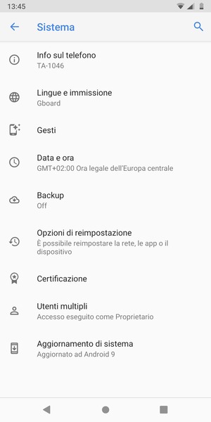 Seleziona Backup