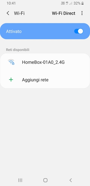 Seleziona la rete wireless a cui desideri connetterti