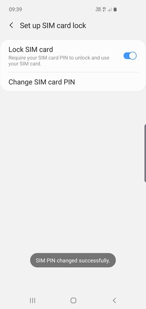 Your SIM PIN has been changed