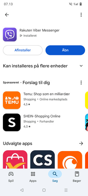 Vælg Åbn