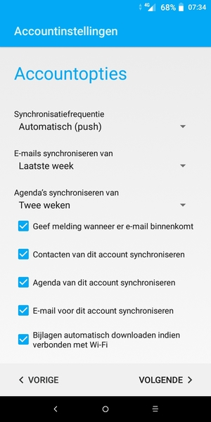 Selecteer VOLGENDE