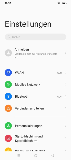 Wählen Sie Mobiles Netzwerk