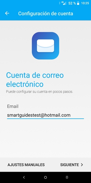 Introduzca su dirección de Hotmail y seleccione SIGUIENTE