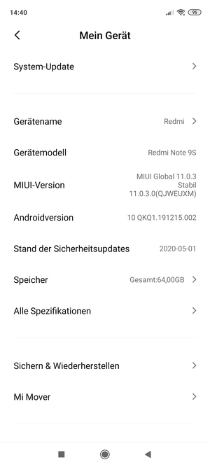 Wählen Sie System-Update