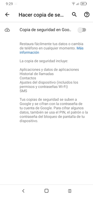 Active Copia de seguridad en Goo..