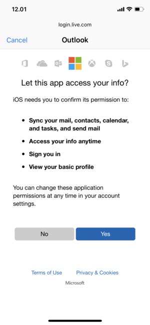 Select Yes