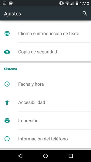 Desplácese y seleccione Información del teléfono