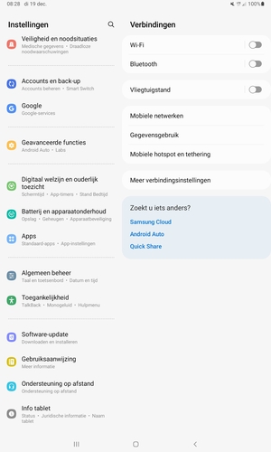 Scroll naar en selecteer Software-update