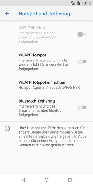 Wählen Sie WLAN-Hotspot einrichten