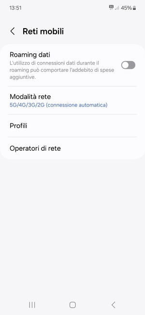 Seleziona Profili