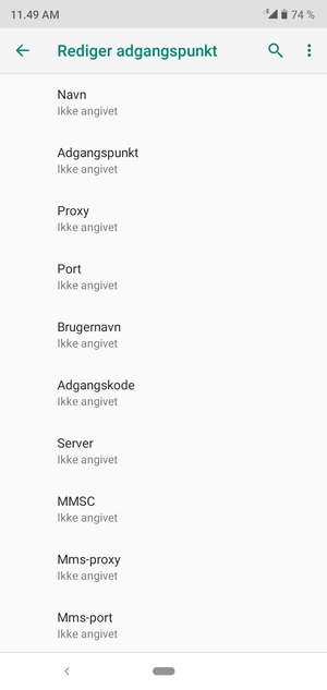 Indtast internet-oplysninger