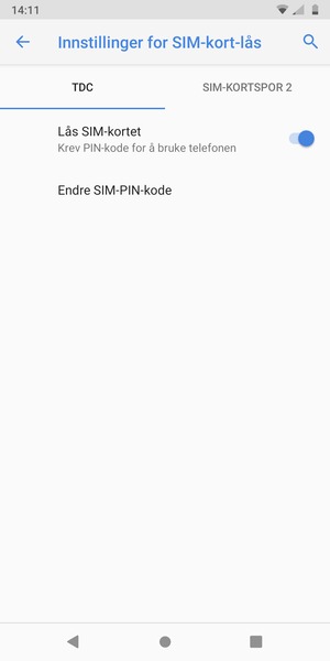 Velg Public og Endre SIM-PIN-kode