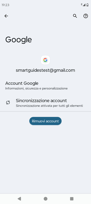 Seleziona Sincronizzazione account