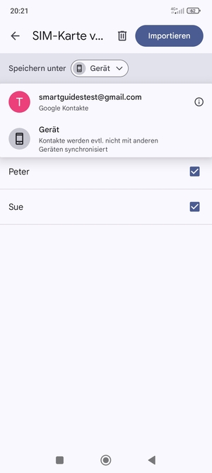 Wählen Sie Ihr Google Konto
