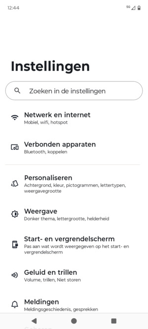 Selecteer Netwerk en internet