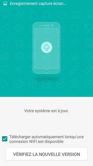 Si votre téléphone est à jour, vous verrez l'écran suivant