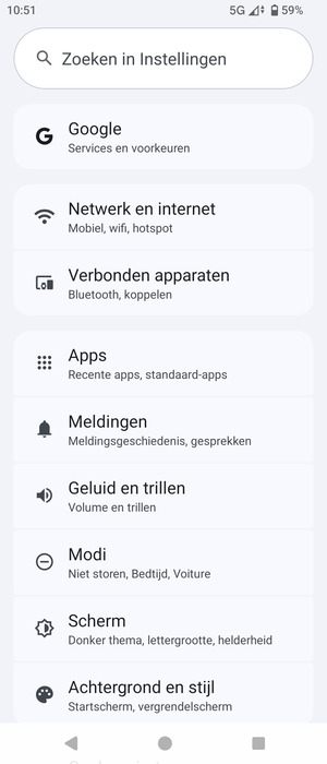 Selecteer Netwerk en internet