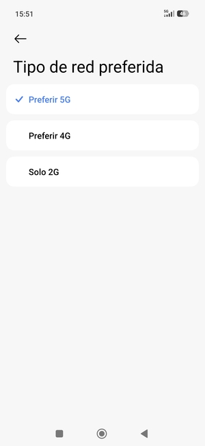 Seleccione la opción deseada