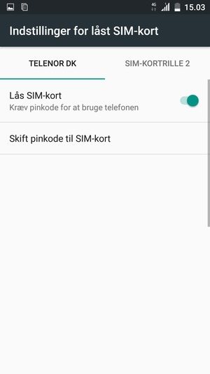 Vælg Public og Skift pinkode til SIM-kort
