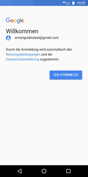 Wählen Sie ICH STIMME ZU