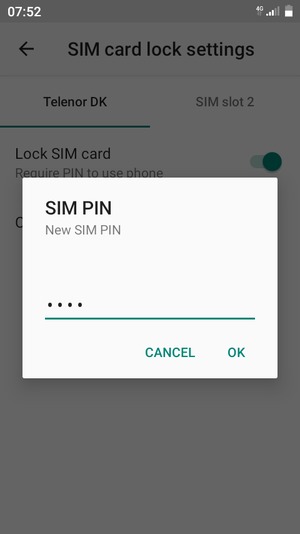 Enter your New SIM PIN and select OK