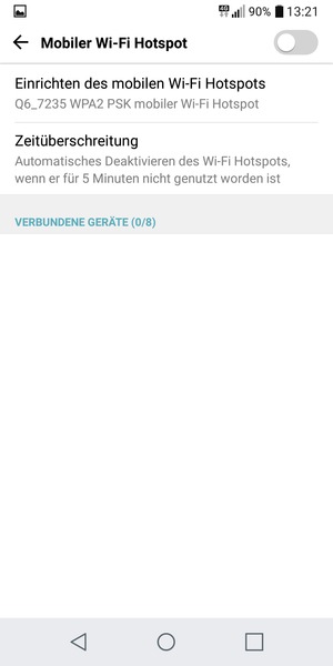 Wählen Sie Einrichten des mobilen Wi-Fi Hotspots