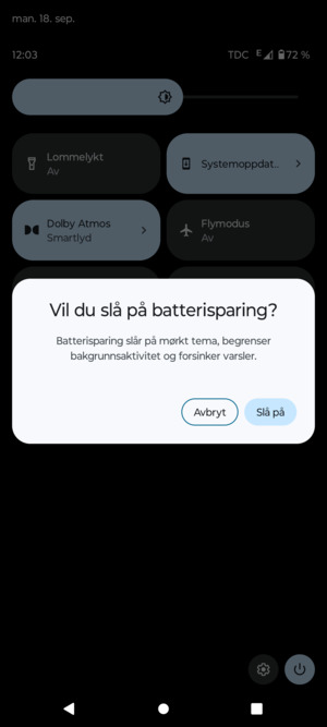 Velg Slå på