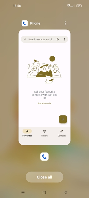 Select Close all to close all running apps