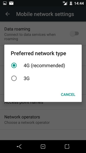 Select your preferred option