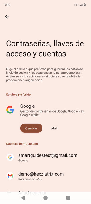 Seleccione su cuenta Google