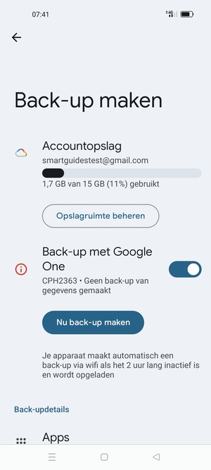 Selecteer Accountopslag