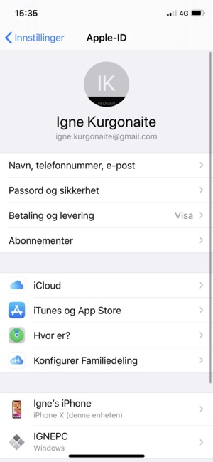 Velg iCloud