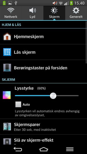 Velg Lås skjerm