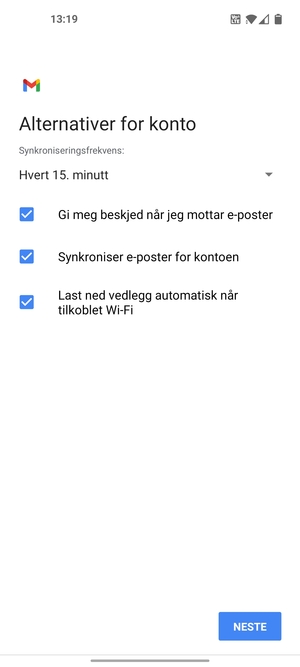 Velg NESTE