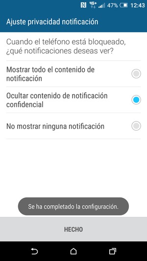 Seleccione HECHO