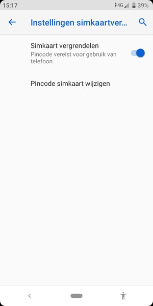 Selecteer Pincode simkaart wijzigen