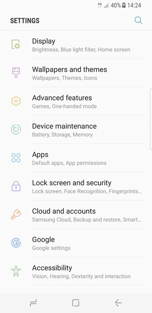 Scroll to and select Lock screen and security