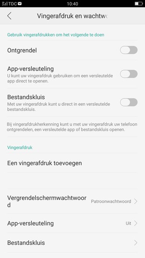 Uw telefoon is nu beveiligd met een schermvergrendeling