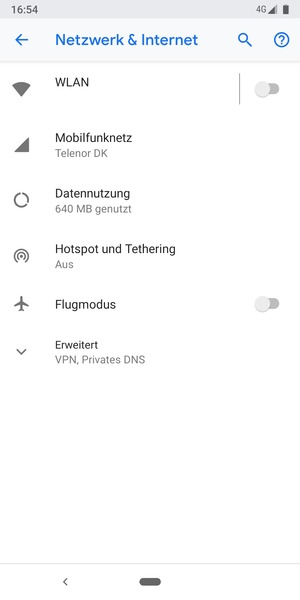 Wählen Sie Mobilfunknetz