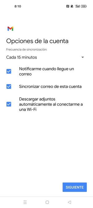 Déle a su cuenta un nombre y seleccione SIGUENTE