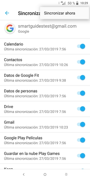 Seleccione Sincronizar ahora