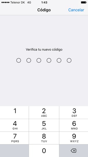 Vuelva a introducir su nuevo código de acceso