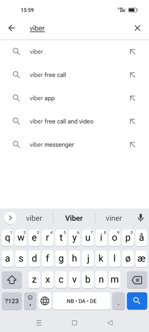Skriv inn applikasjonsnavnet og velg Søk