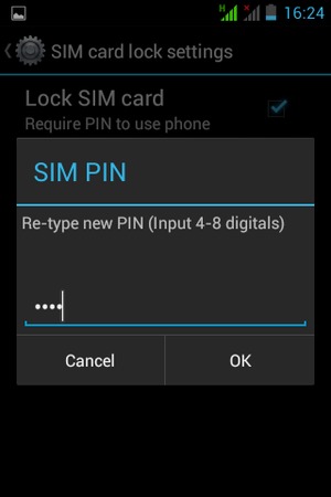 Confirm your New SIM PIN and select OK