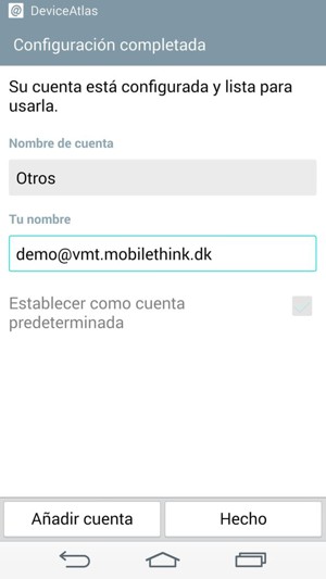 Déle a su cuenta un nombre y escriba su nombre. Seleccione Hecho