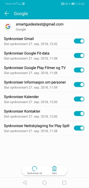 Forsikre deg om at Synkroniser Kontakter er valgt
