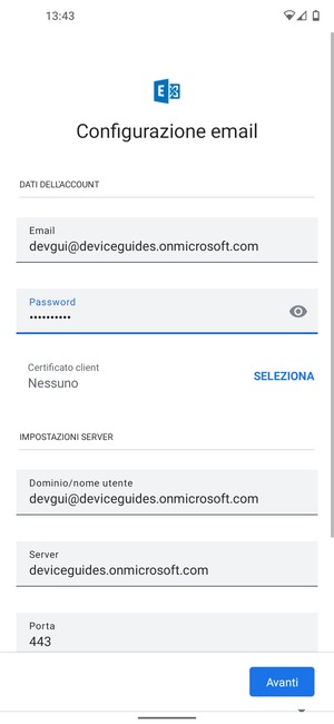 Inserisci la tua password