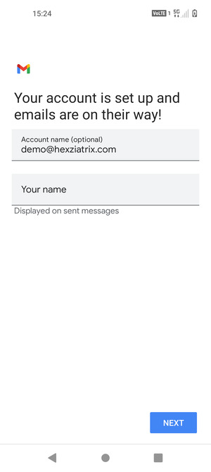 Give your account a name and enter your name. Select NEXT